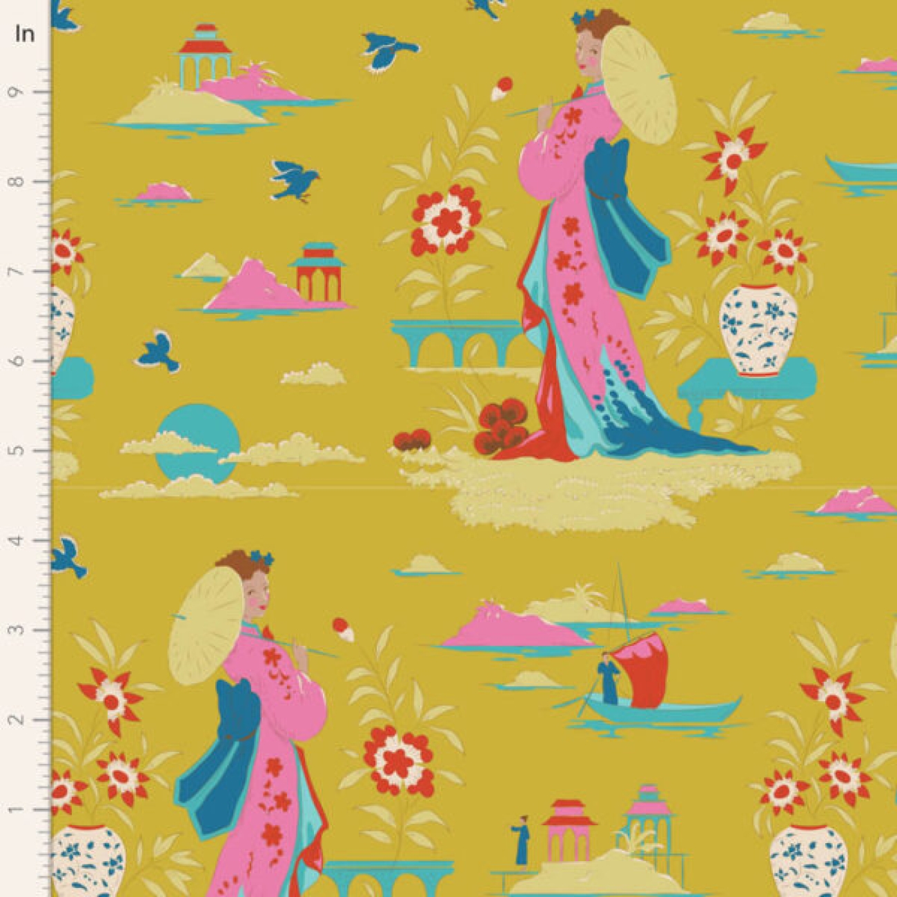 Tilda Patchwork Stoff Baumwolle - Bloomsville Garden Vista Light Corn
